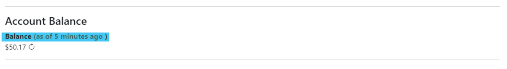 register customer profile - account balance view