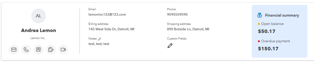 QuickBooks Online - view of account balance